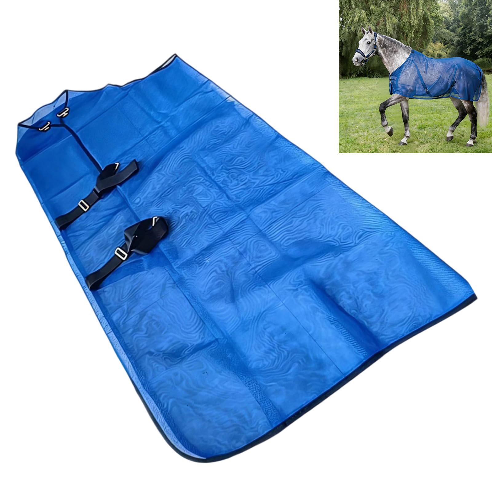 Cubierta protectora para caballos de peso, malla transpirable, con hebillas, protección equina