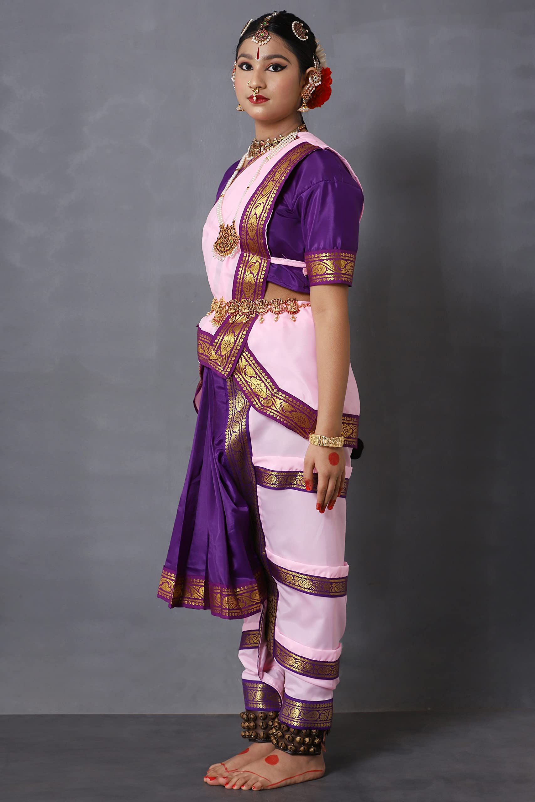 Bharatnatyam Costume for Girls | Bharatanatyam Dress for Kids | Readymade Classical Dance Costume for Annual Function & Stage Performance 2