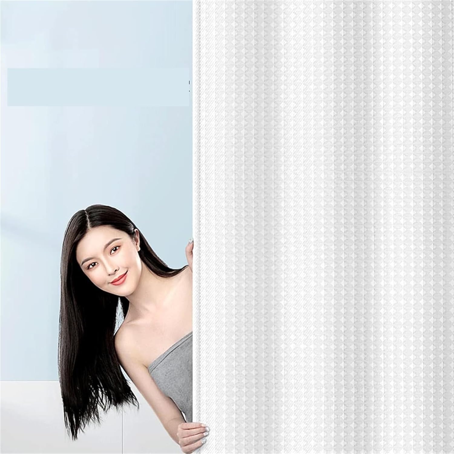 Shower Curtain Liner Elegant Bathroom Shower Curtain Convenient Waterproof Soft Liner(150x180cm)