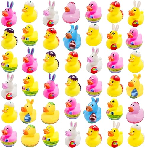 42 patos de goma de Pascua accesorios de baby showers mini juguetes de baño de 216 pulgadas para niños divertidos baños de cesta de Pascua y