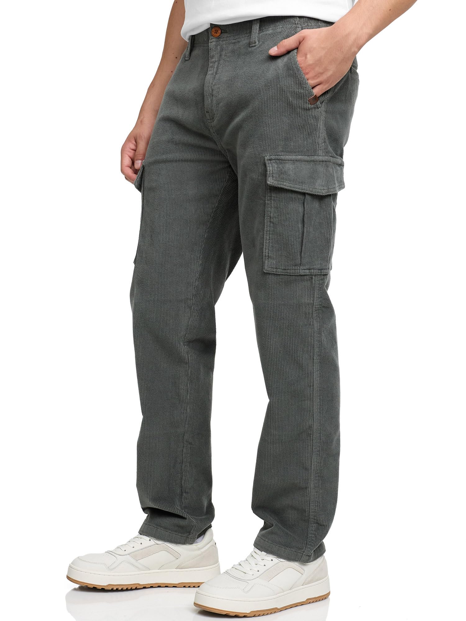 Indicode Pantalones de pana para hombre INJammon con elástico de algodón | Pantalones de hombre Pantalones de ocio para hombre