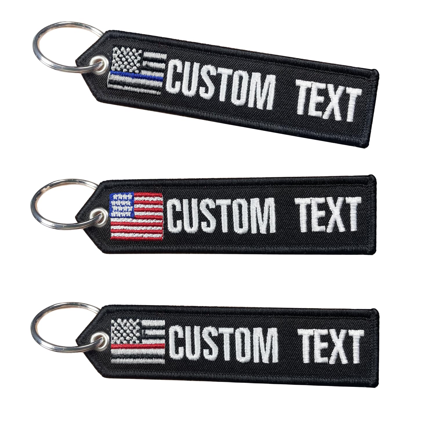 Graceful life keychains,Customize Keychain,Embroidery keyring for Motorcycle,Car, ATV (Arrow-American flag)