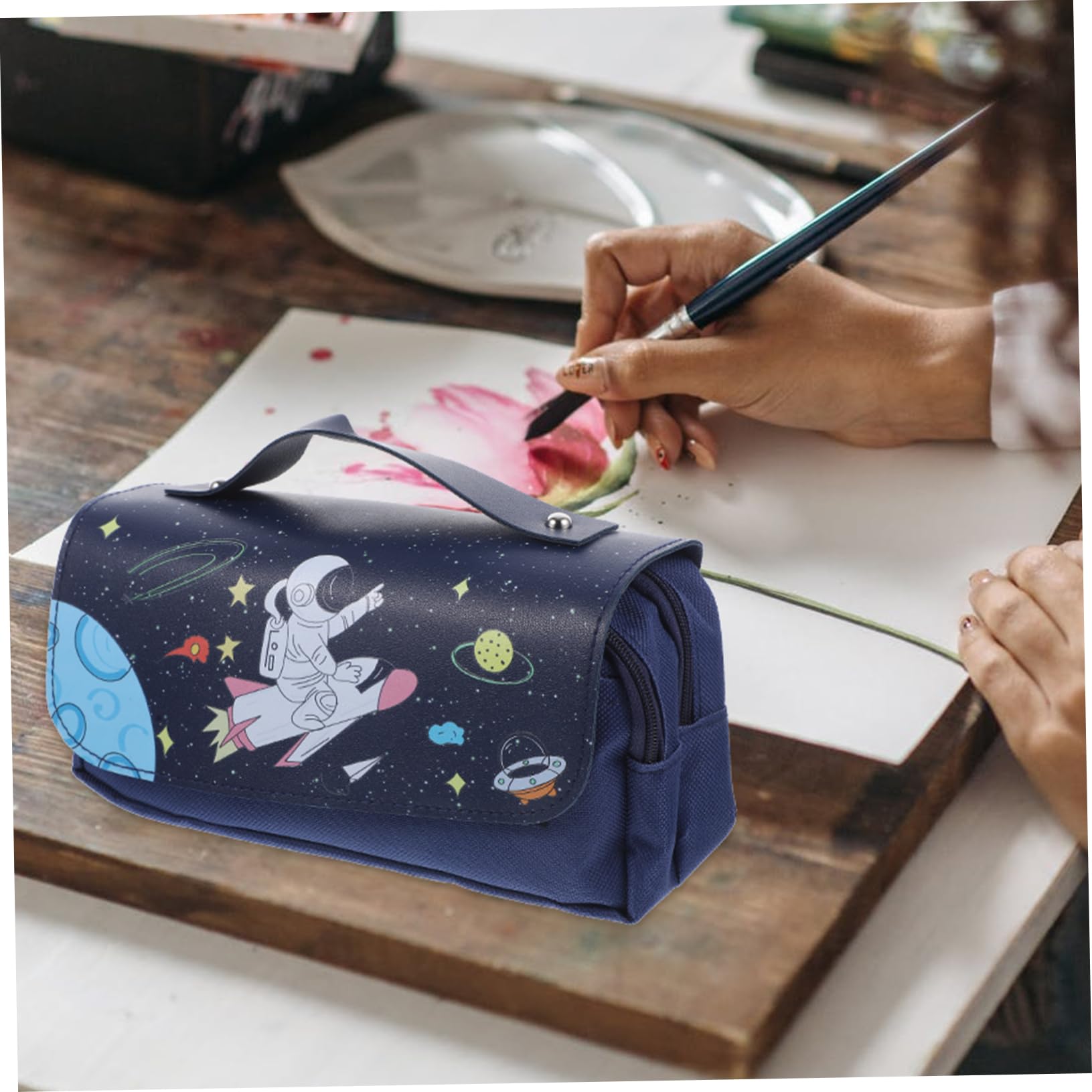 Operitacx 4pezzi Astuccio Per Portatile Pu Organizer Per Cancelleria Per Scuola Studenti e Insegnanti Blu