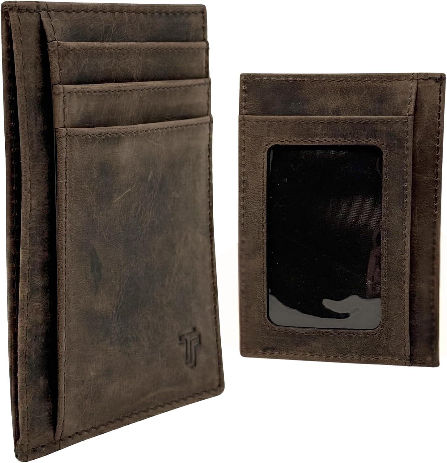 Leather Wallet – Classic Vertical Slim Card Holder | Real Genuine Leather Mens Wallet | RFID Secure | Fits Up to 8 Cards & Currency | Tap to Pay Feature | Quality Credit Card Holder (Brown)