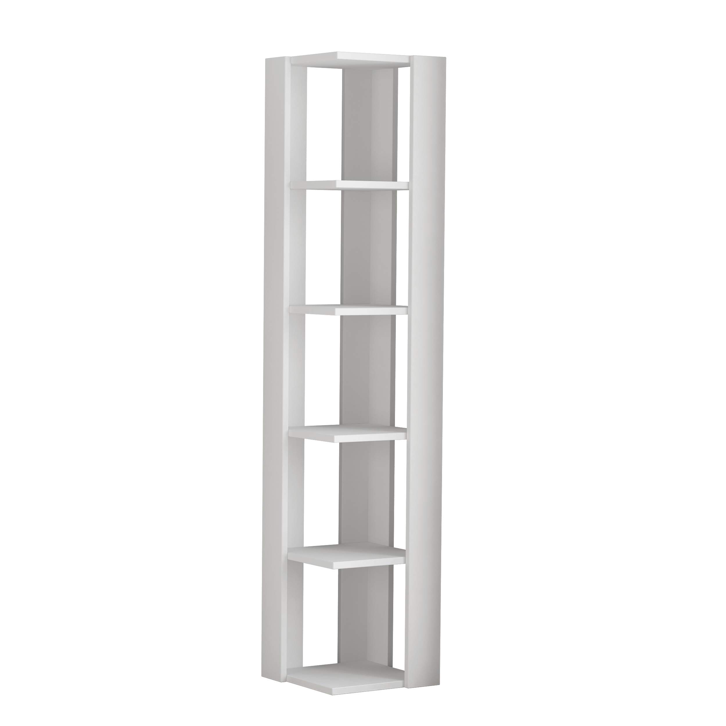 Buyqualia Mueble librería Especialmente para Esquina con estantes (Alto 161 / Ancho 34 / Fondo 34) en Color (Blanco)