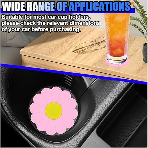 Miniatura 5 de 2 posavasos de silicona antideslizante para automóvil, tapete de inserción universal de 2.75 pulgadas, impermeable, decoración interior automotriz,