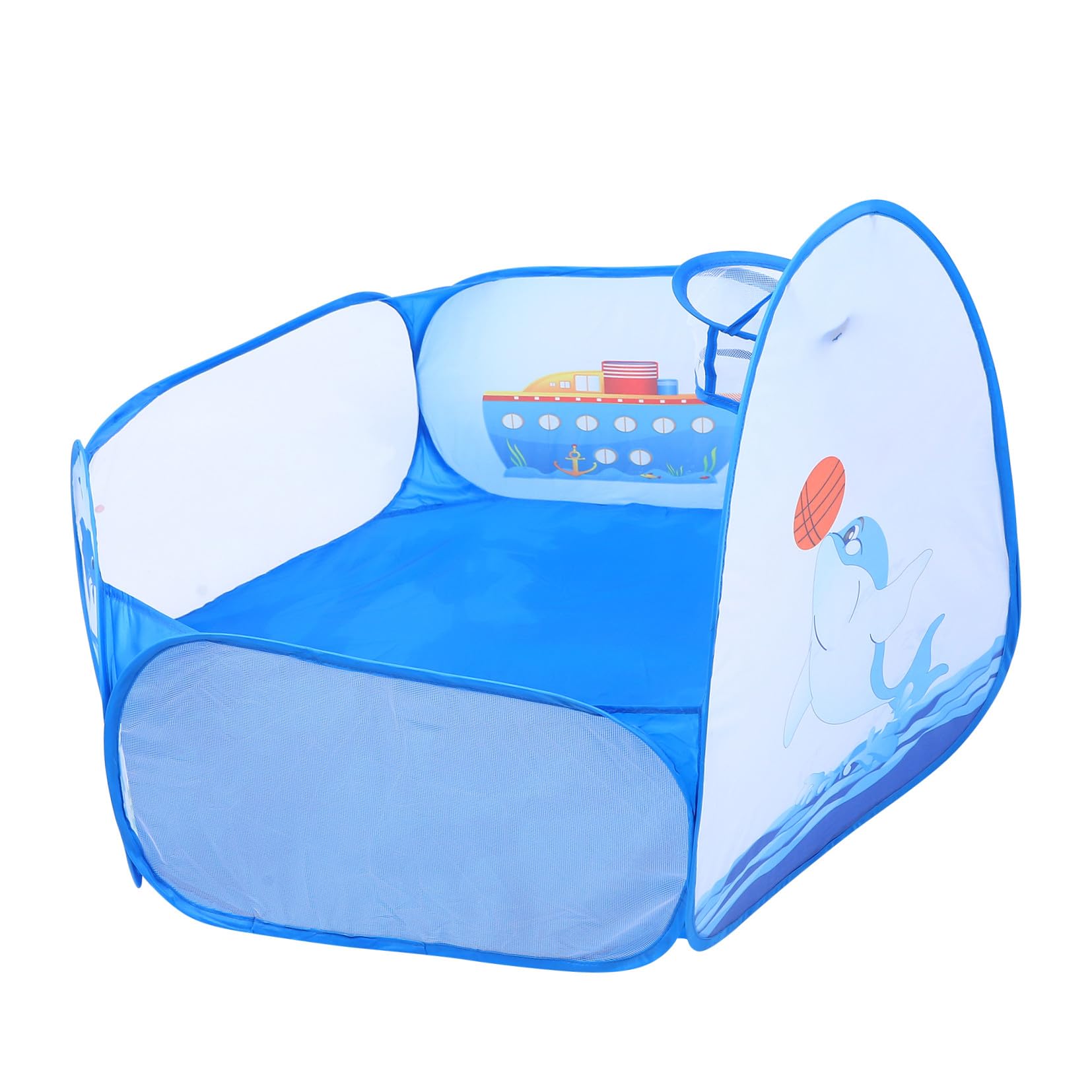 Piscina Giochi Delfino per Bambini in Poliestere Blu