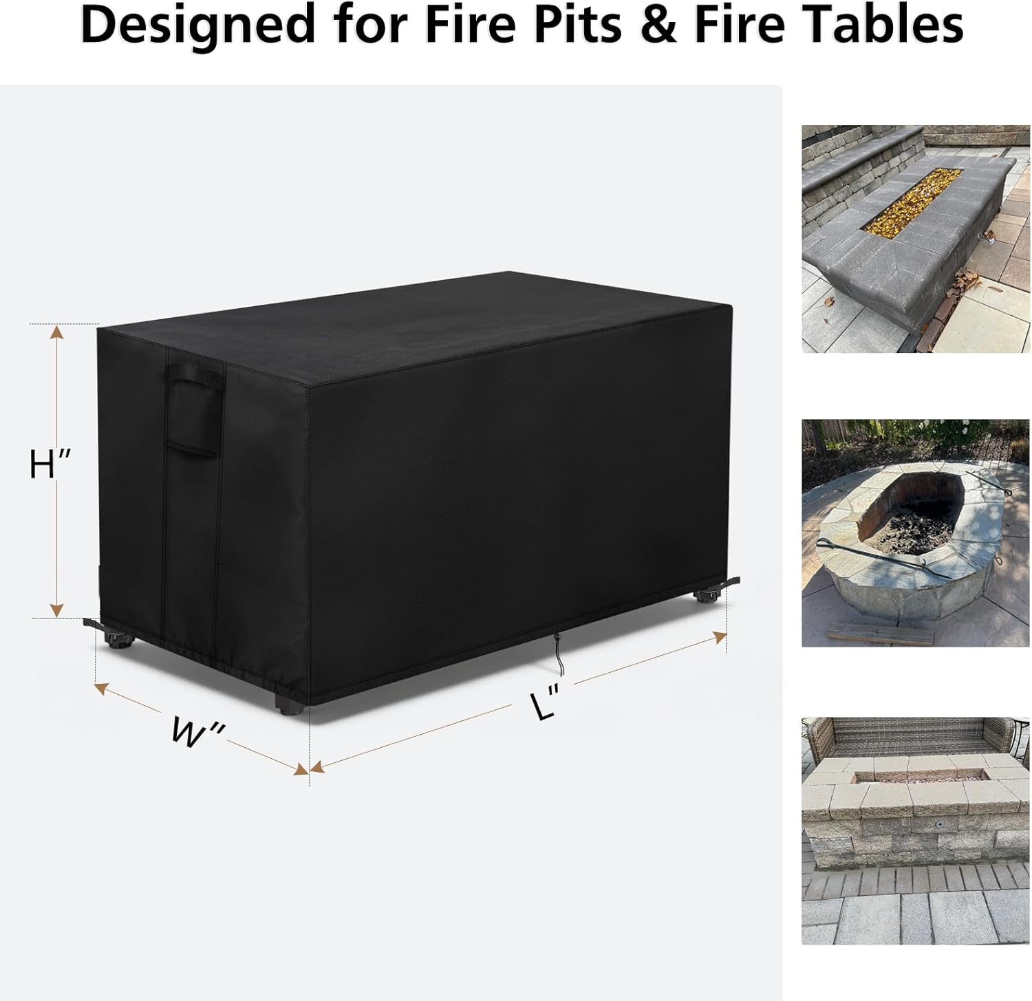 TheElves Custom Fire Pit Table Cover, Firepit Covers Waterproof Heavy Duty for Propane Firepits, Gas Firepits, Fireplace, Fire Pit Table, Outdoor Tables - Custom Cover