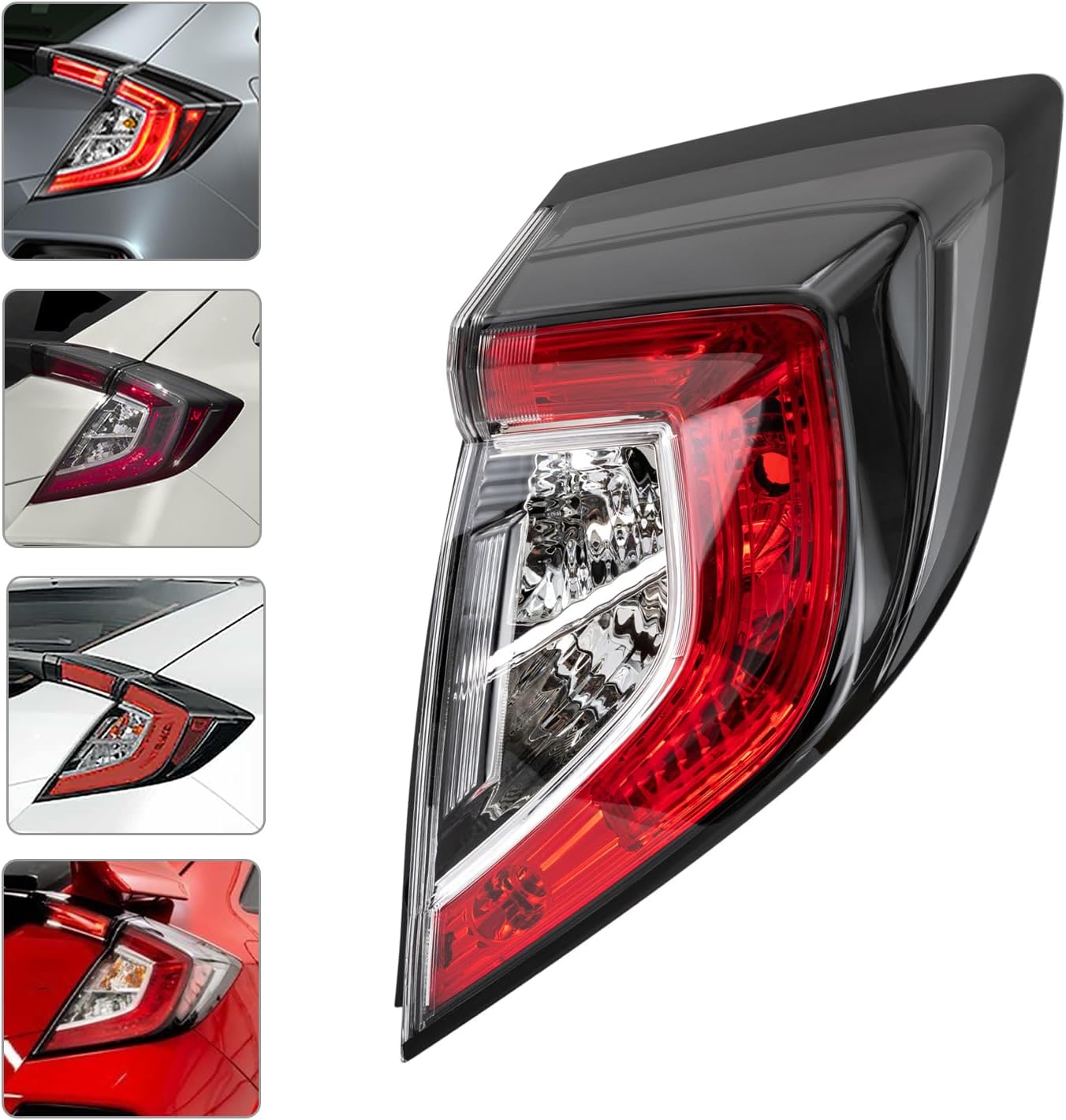 Tail Lights Assembly For 2017-2021 Honda Civic Hatchback/17-19 Type R,Right Passenger Side Replacement,Red Lens Rear Brake Lights