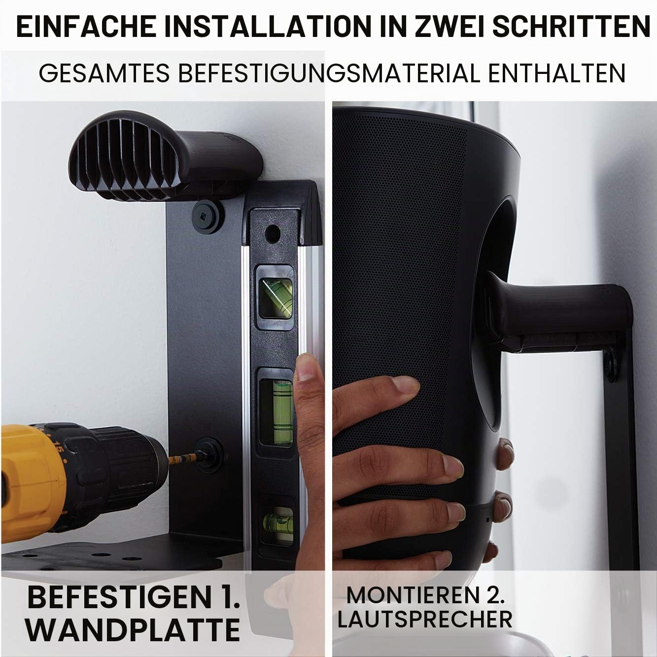 Sanus Halterung für Sonos Move Lautsprecher für den Innen- und Außenbereich, platzsparend, wetterbeständig, WSSMM1-B2 (schwarz)