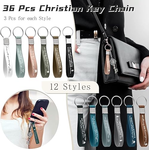 Miniatura 2 de 36 llaveros cristianos para regalos de iglesia a granel con versículo bíblico religioso de silicona inspiradora para profesores de escuela dominical
