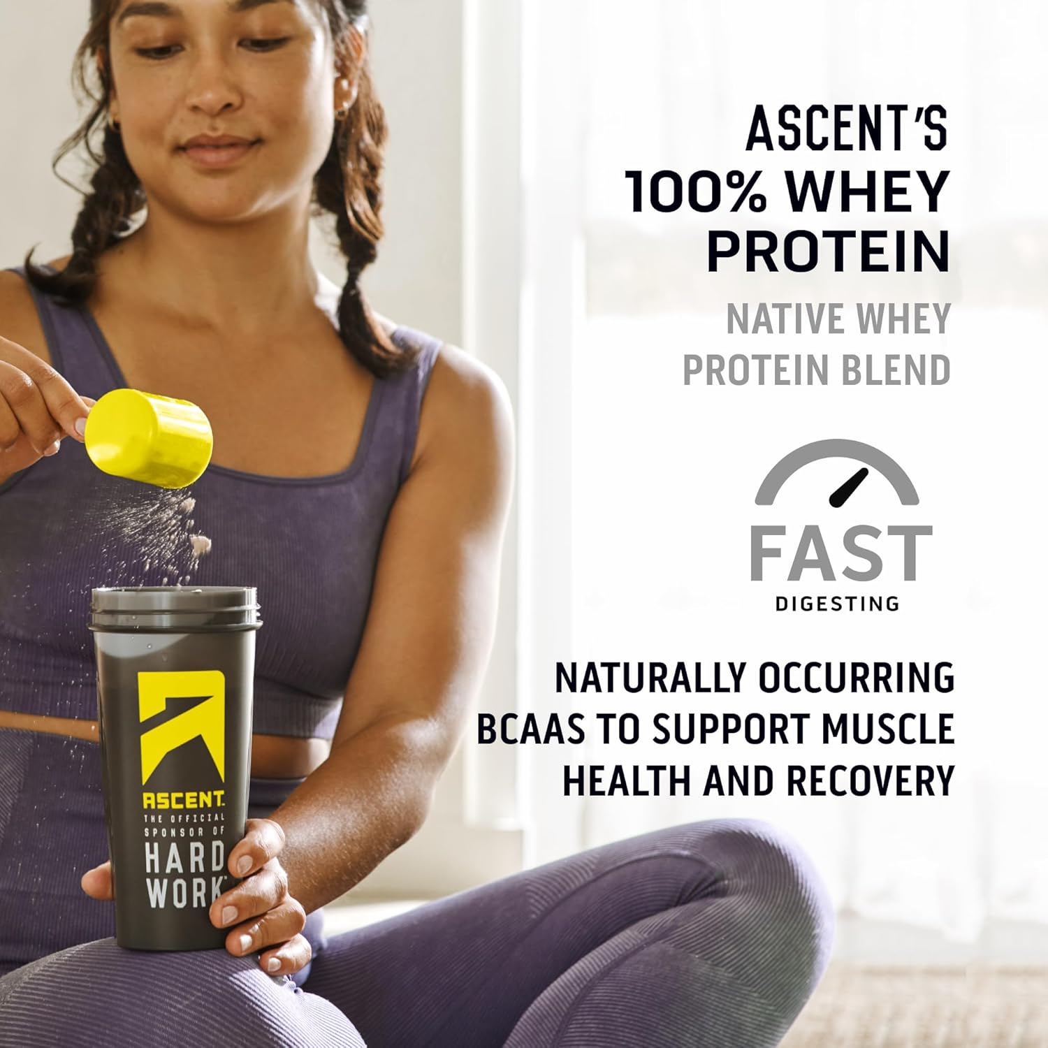 Ascent 100% Whey Protein Powder - Post Workout Whey Protein Isolate, Zero Artificial Flavors & Sweeteners, Gluten Free, 5.5g BCAA, 2.6g Leucine, Military Exclusive, Mocha Cold Brew 1.7 lb - Image 5
