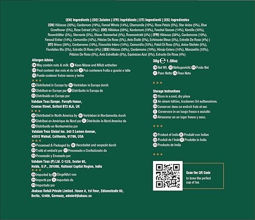 Miniatura 9 de VAHDAM - Té de hierbas con flores de hibisco (15 bolsitas de té piramidales), sin cafeína, sin OMG, sin gluten. Ingredientes 100 % reales. Pétalos