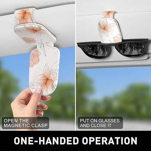 Miniatura 6 de Soporte para lentes de sol para visera de automóvil, soporte magnético de cuero para lentes de sol para automóvil, clip para colgar lentes de sol,