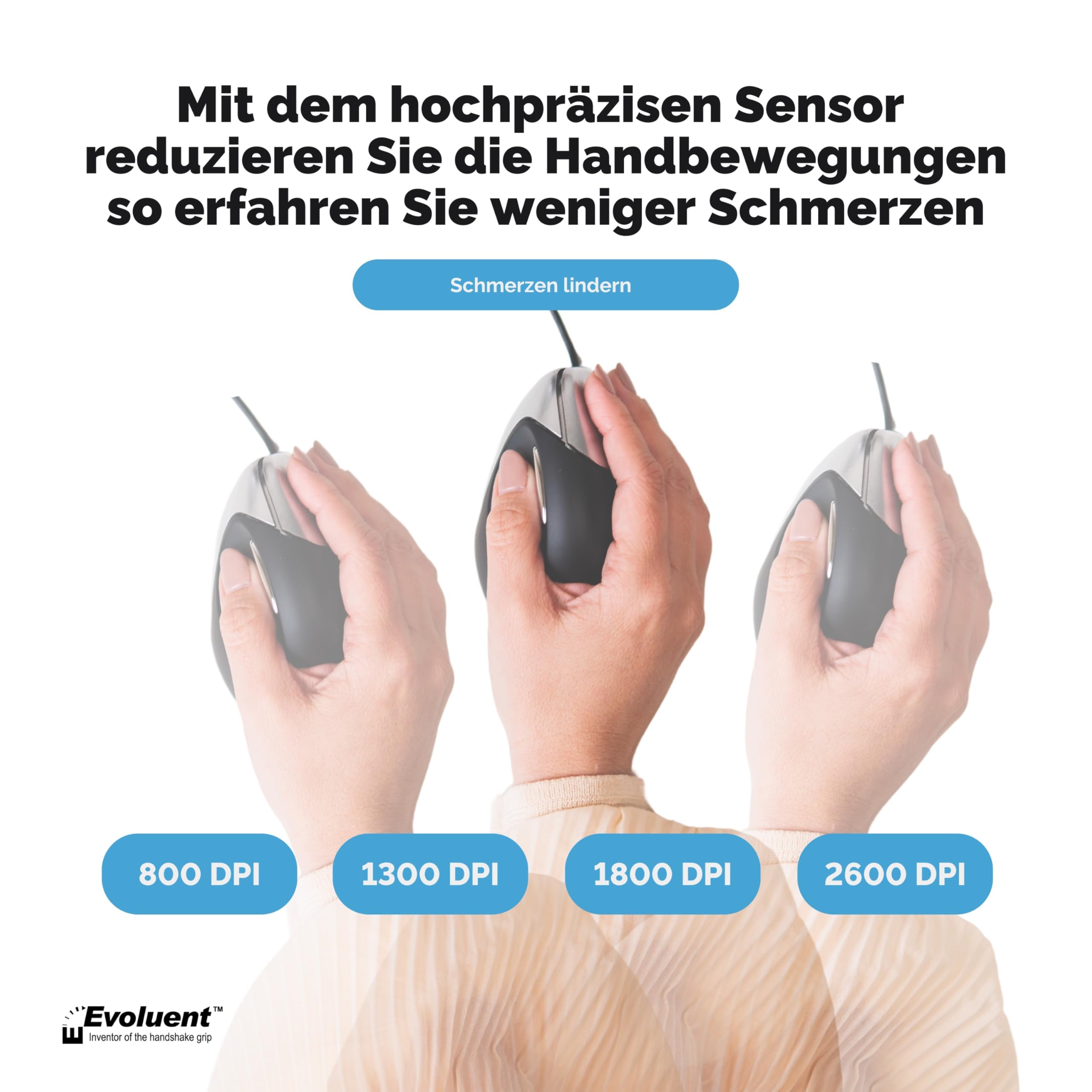 Evoluent VM3R VerticalMouse 3 Maus USB für Rechtshänder