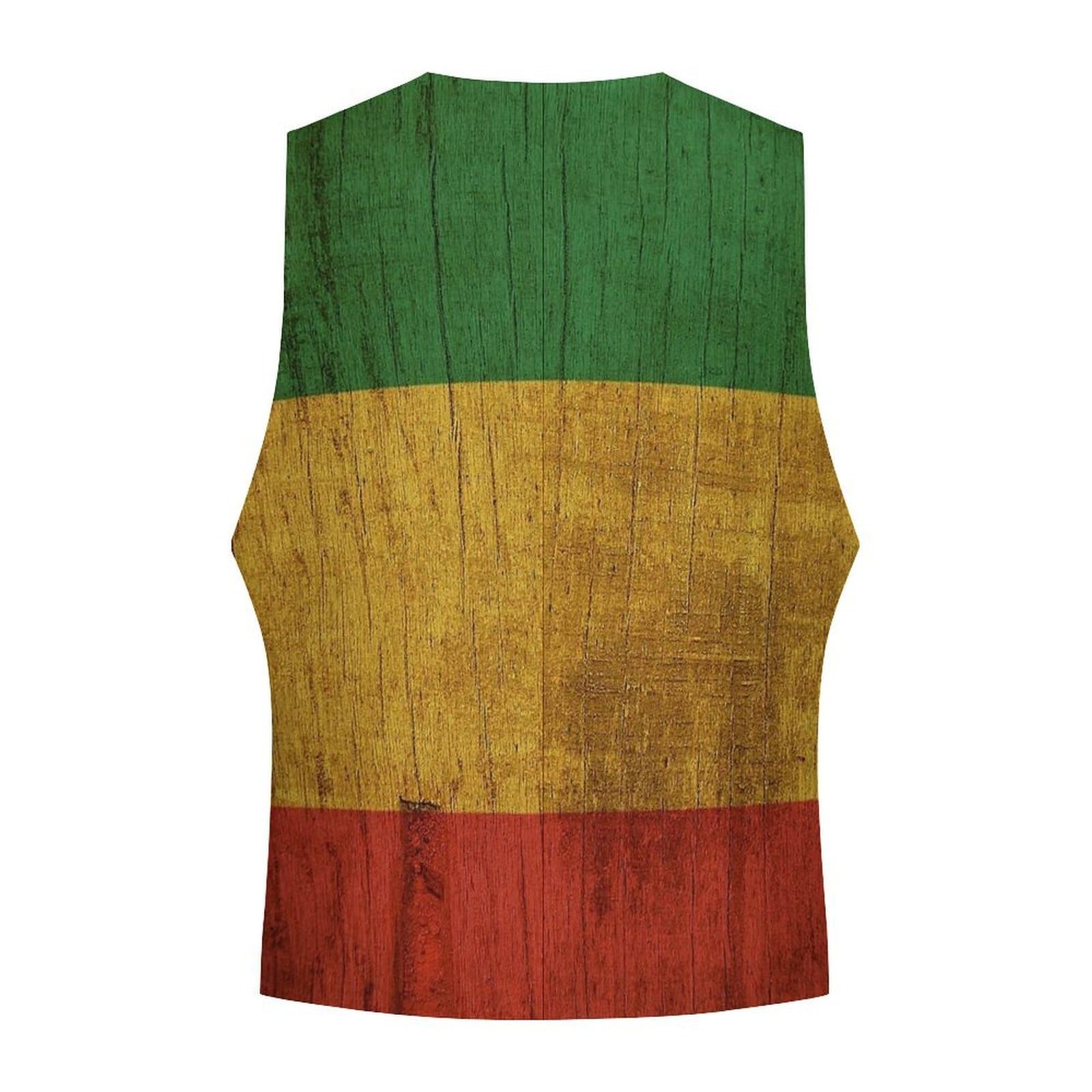 The Reggae Rasta Flag Fashion - Gilet da uomo | Personalità vestito gilet per festa di nozze formale