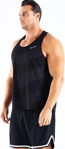 Miniatura 10 de NELEUS Paquete de 3 camisetas sin mangas para correr para hombre, ajuste seco, espalda en Y, para entrenamiento atlético