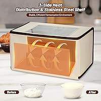 Vista 2 de Upgraded Folding Bread Proofing Box with 3-Sided Heating, Built-in NTC Sensor & Precise 68-104°F Temp Control, 48H Timer, Metal Rack –Family