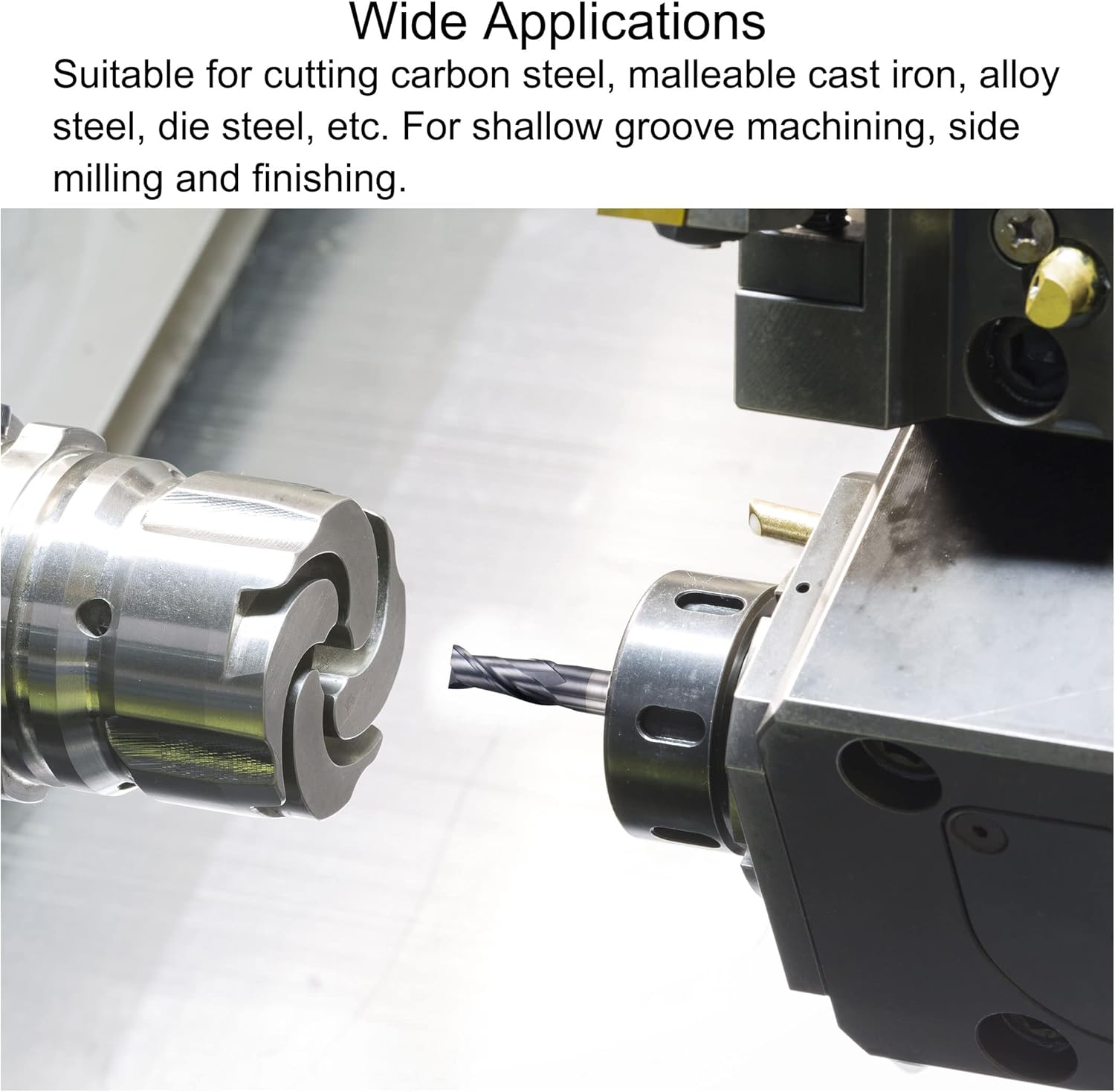 uxcell Square Nose End Mill, 10mm Tip Dia Solid Carbide AlTiN Coated CNC Router Bits 2 Flute Spiral Milling Cutter HRC45 with 10mm Shank 75mm (3-inch) Length