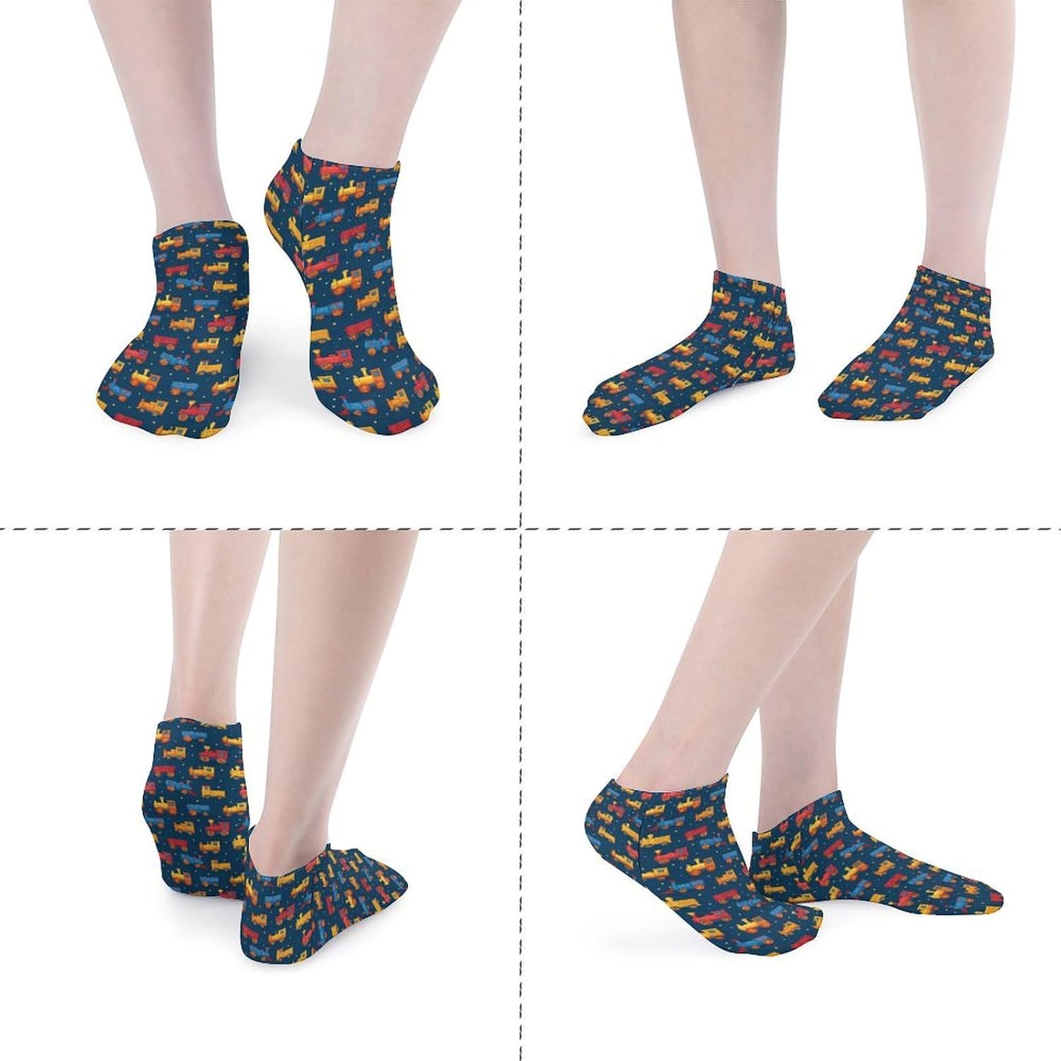 Vintage Train Socks for Men Women 5 Pairs Ankle Socks