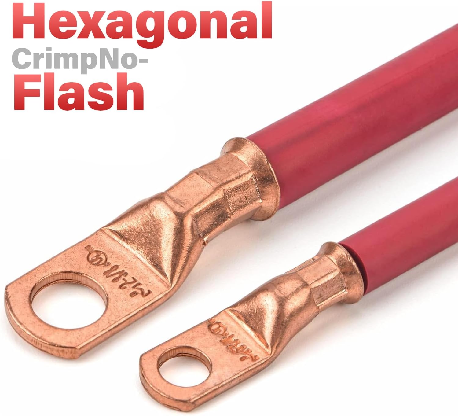 GKG Battery Cable Crimping Tool with Cable Cutter, Heavy Duty Crimper for AWG 8, 6, 4, 2, 1, 1/0 Copper Lugs Battery Terminal, High Carbon Steel Handle with ABS Coated for RV, Truck, Emergency Vehicle