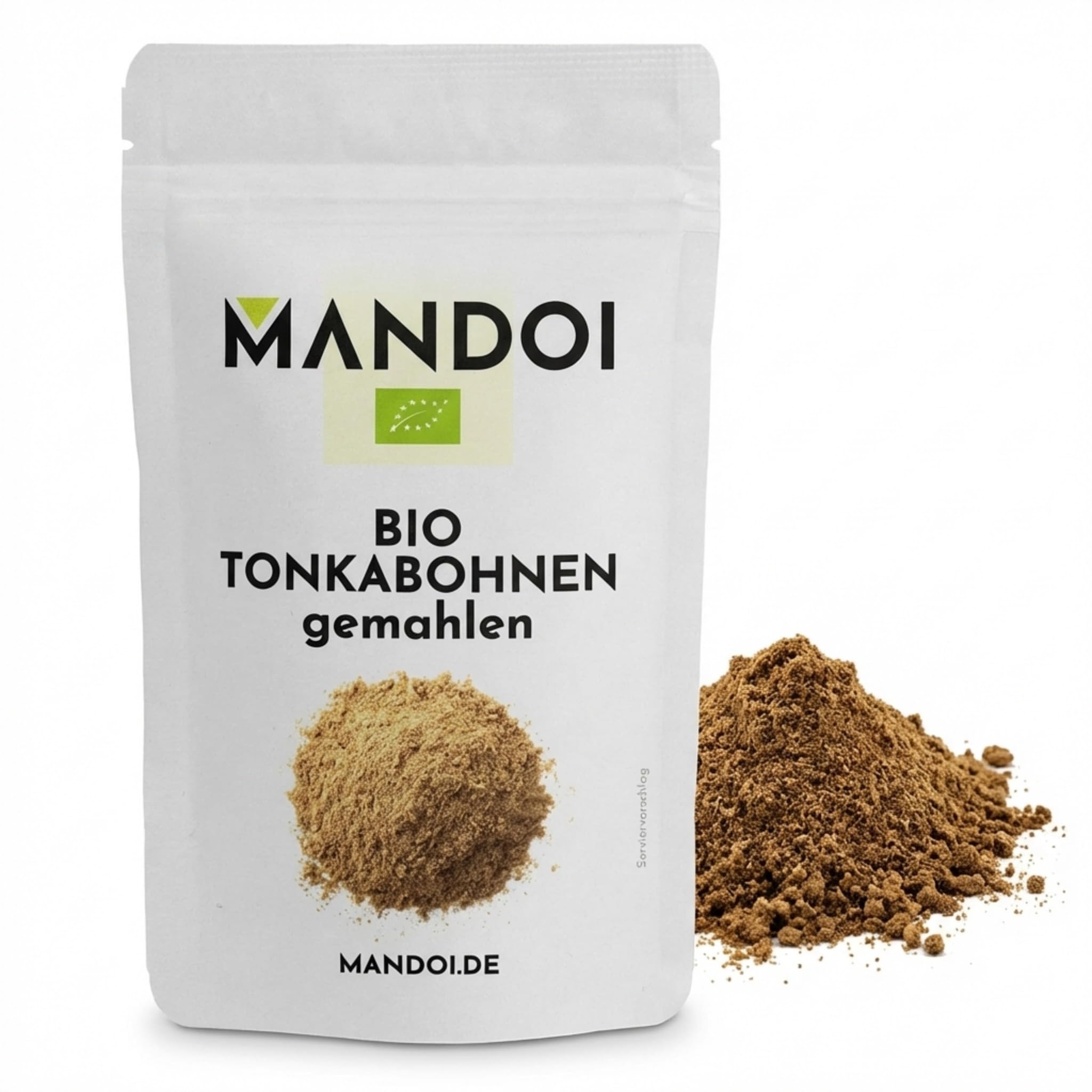 Mandoi BIO Tonkabohne gemahlen 25g, feinstes Tonka Bohnen Pulver aus Brasilien zum Backen