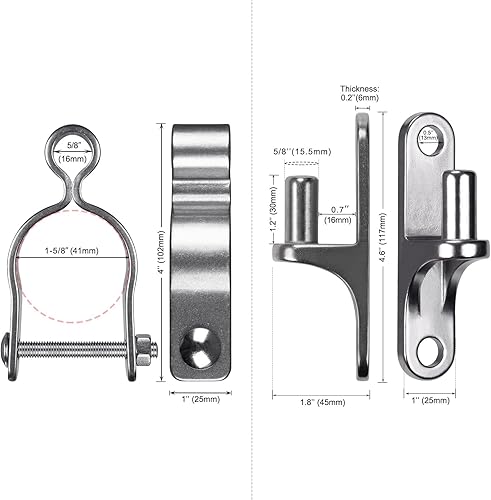 Miniatura 9 de Bisagra de puerta de montaje en pared, 2 unidades, bisagra de puerta de enlace de cadena de 1-38 pulgadas para puerta de granja, bisagra de puerta