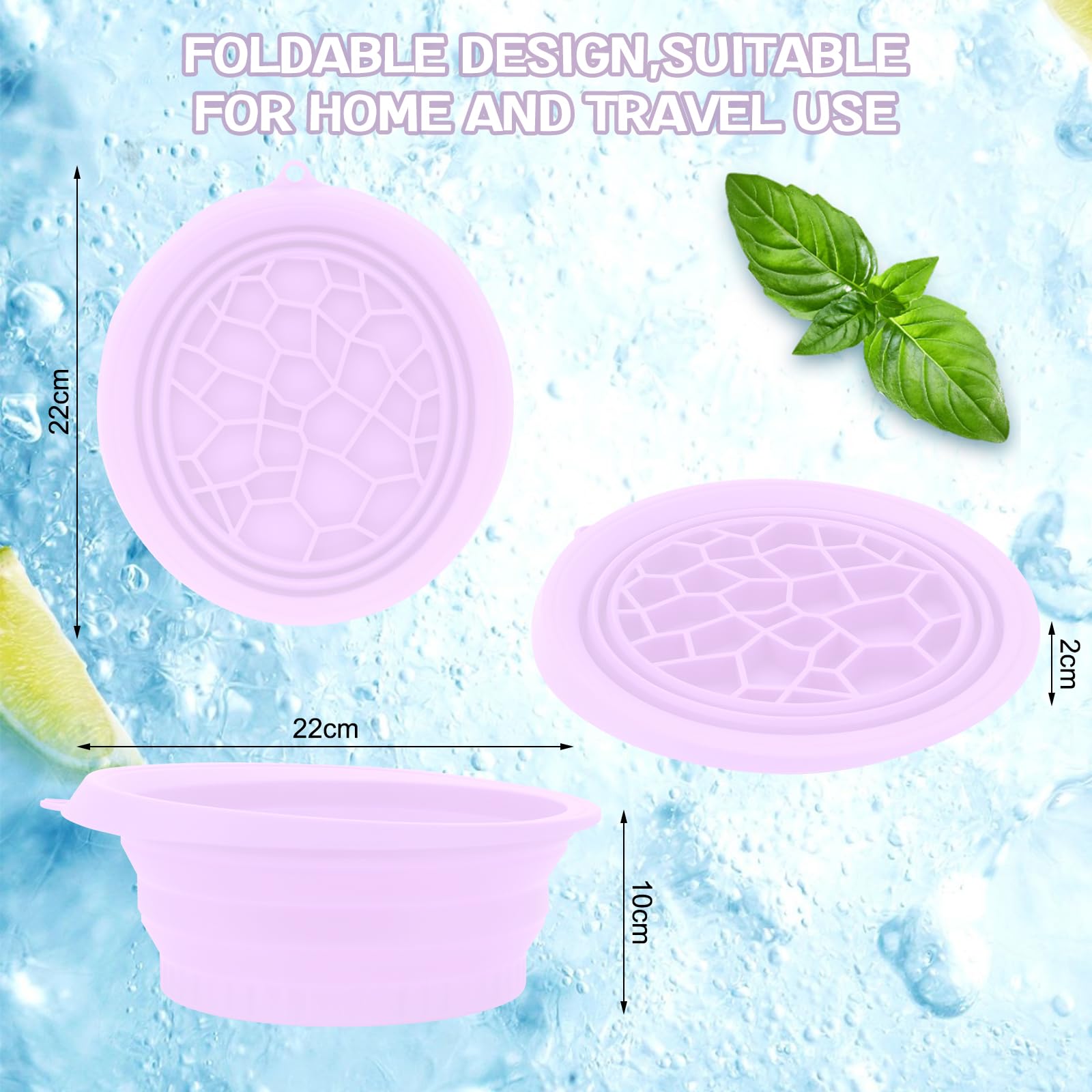 2PCS Ice Bowl for Face Foldable Facial Ice Bath Basin with Built-in Ice Tray - Image 2