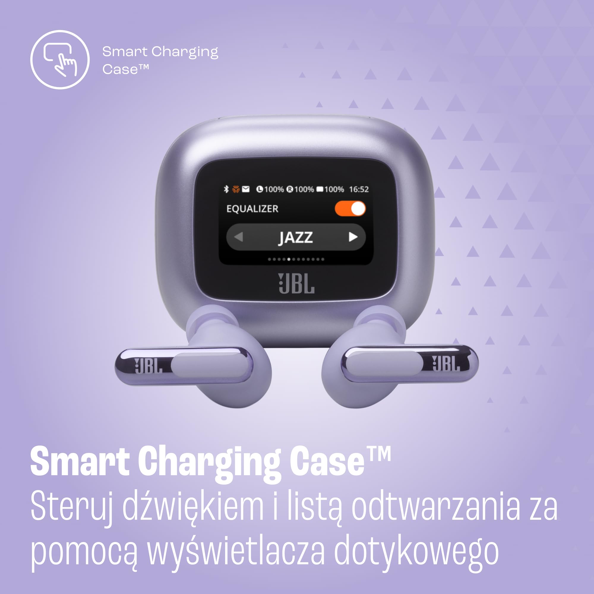 JBL Live Beam 3, Słuchawki Bezprzewodowe Douszne z Bluetooth, 48 H Pracy na Baterii, ANC i Dźwiękiem o Wysokiej Rozdzielczości, Wodoodporne IP55, Zamknięta Konstrukcja, Fioletowe