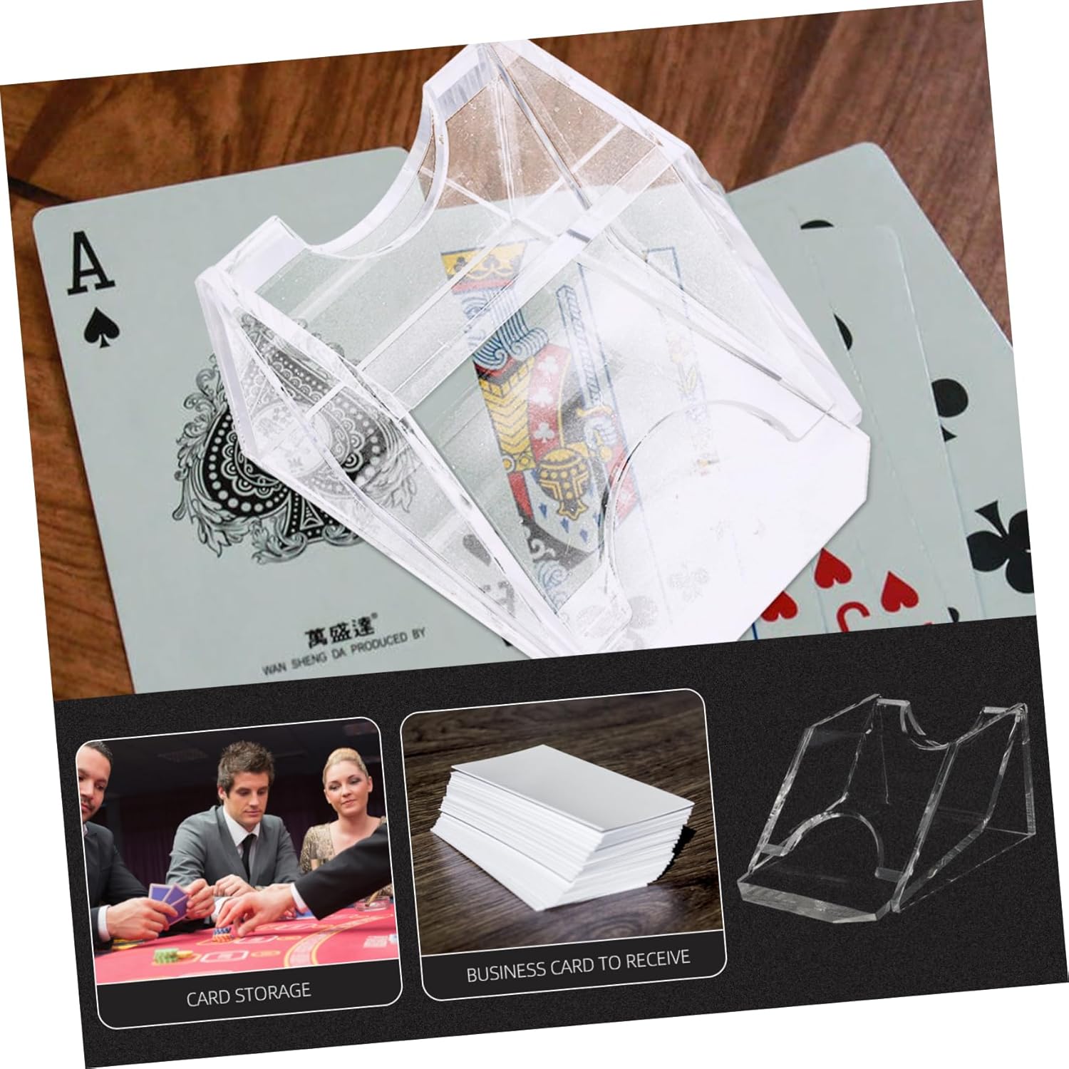TOVINANNA 2pcs Poker Dealing Tool Manual Transparent Card Dispenser for Deck Portable Poker Shuffler for Card Games Easy to Clean and Maintain Durable Practical Design