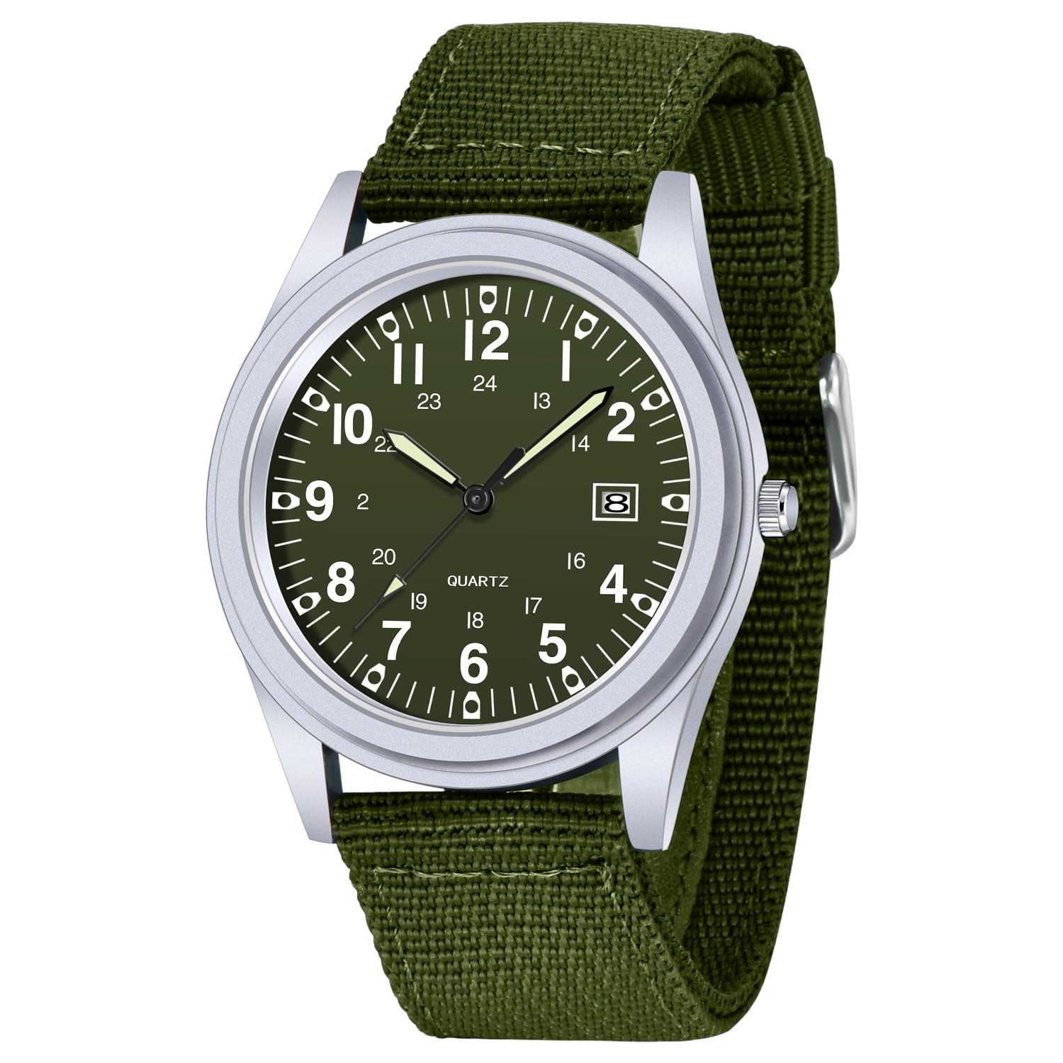 Tiong Klassische Militär Outdoor-Sport Herrenuhr, Nylon-Armband, tägliche wasserdichte, Quarzuhren mit Datum