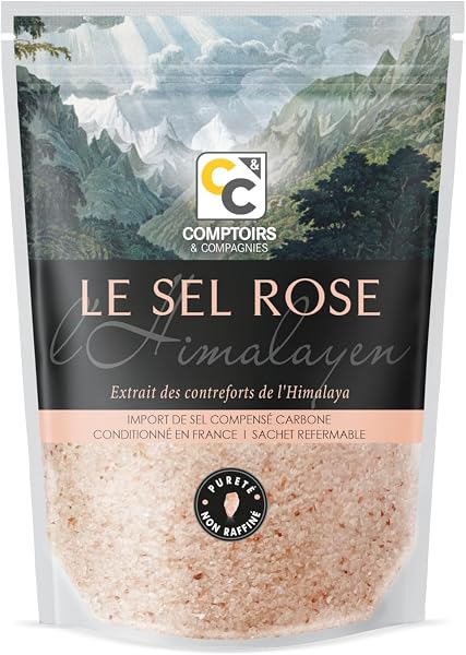 COMPTOIRS ET COMPAGNIES - Sel Rose de l'Himalaya Fin - Non Iodé et Non Raffiné - 500g - 4