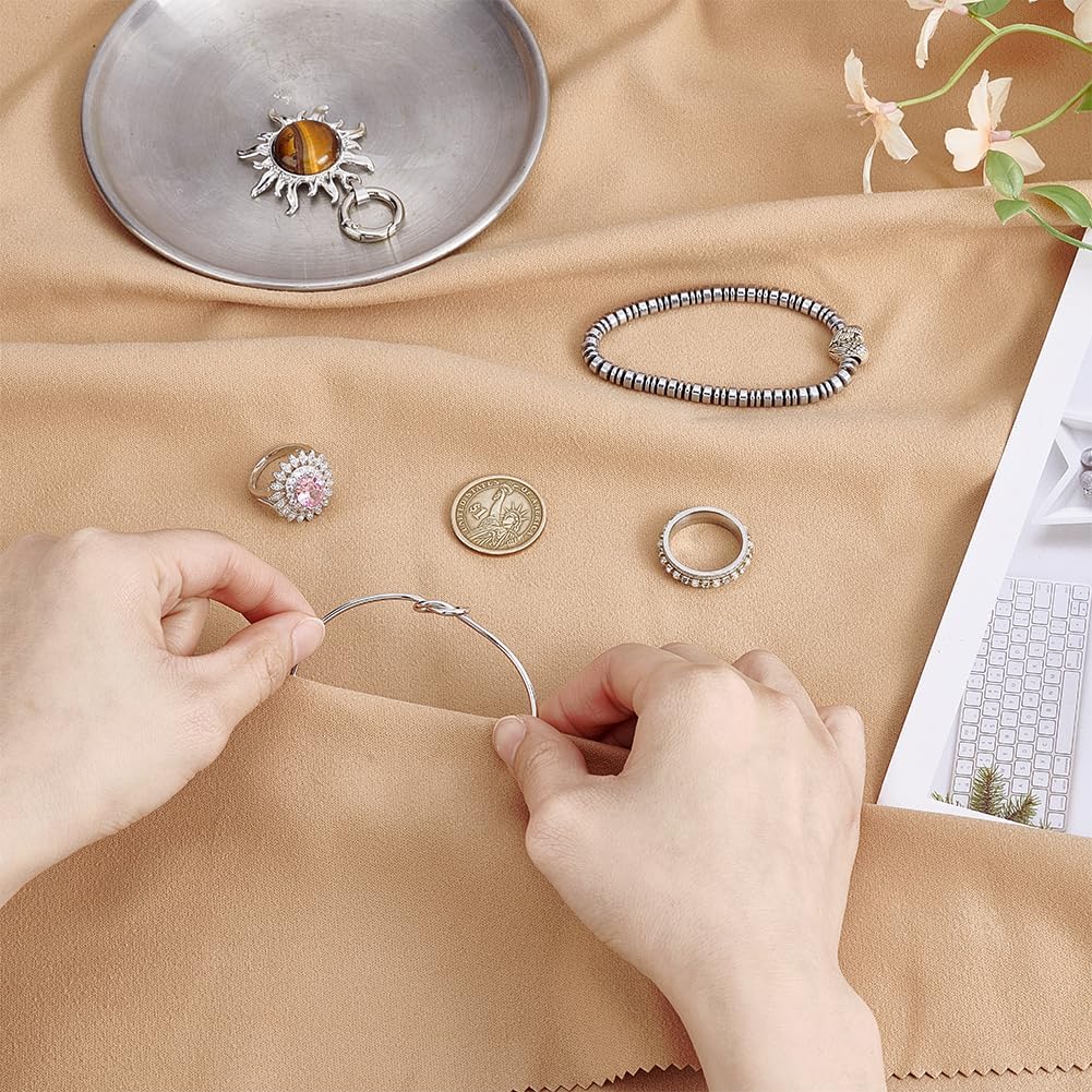 PH PandaHall 6.6x4.8 ft Anti Tarnish Silver Cloth Brown Anti Tarnish Luxury Silver Polishing Jewelry Cleaning Polishing Cloth for Silverware Flatware Storage