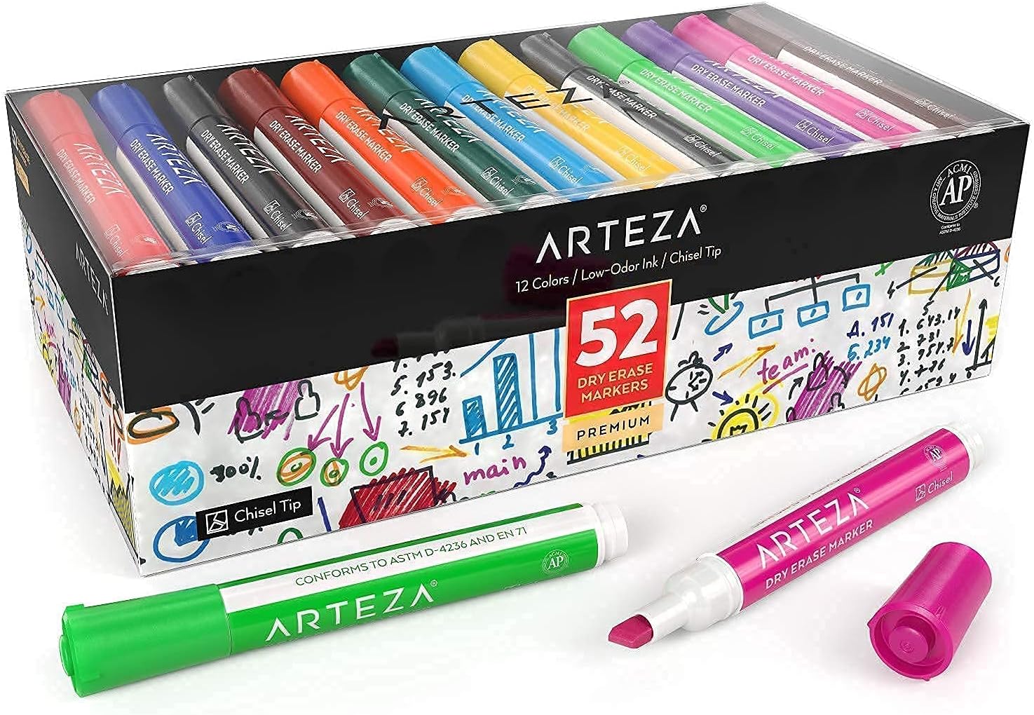ARTEZA Dry Erase Markers Bundle For Offices, Schools and Home