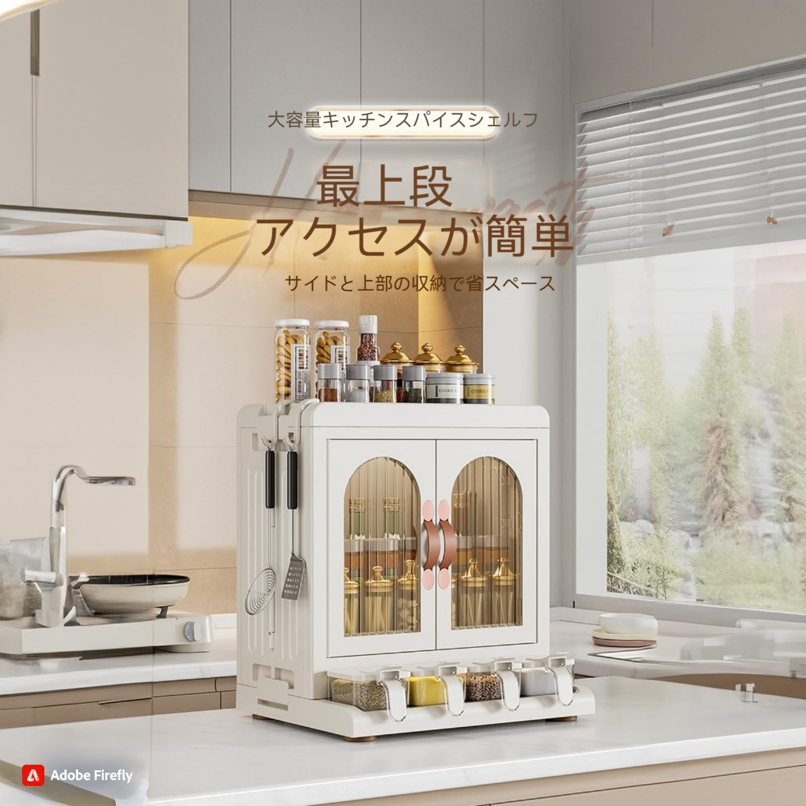 Amazon｜多機能スパイスオーガナイザー キャビネット ダブル キッチン 