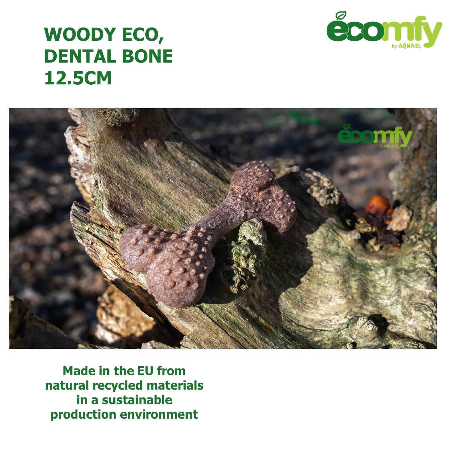 ECOMFY Woody Eco Chew Toys for Dogs |Dental Bone 12.5cm| Dog Toys For Boredom|Eco-Friendly Dog Chew Toy - Long-Lasting-Scented |Dog Chew Toys for Aggressive Chewers|Dental Health, Sustainable Playtime - Image 4