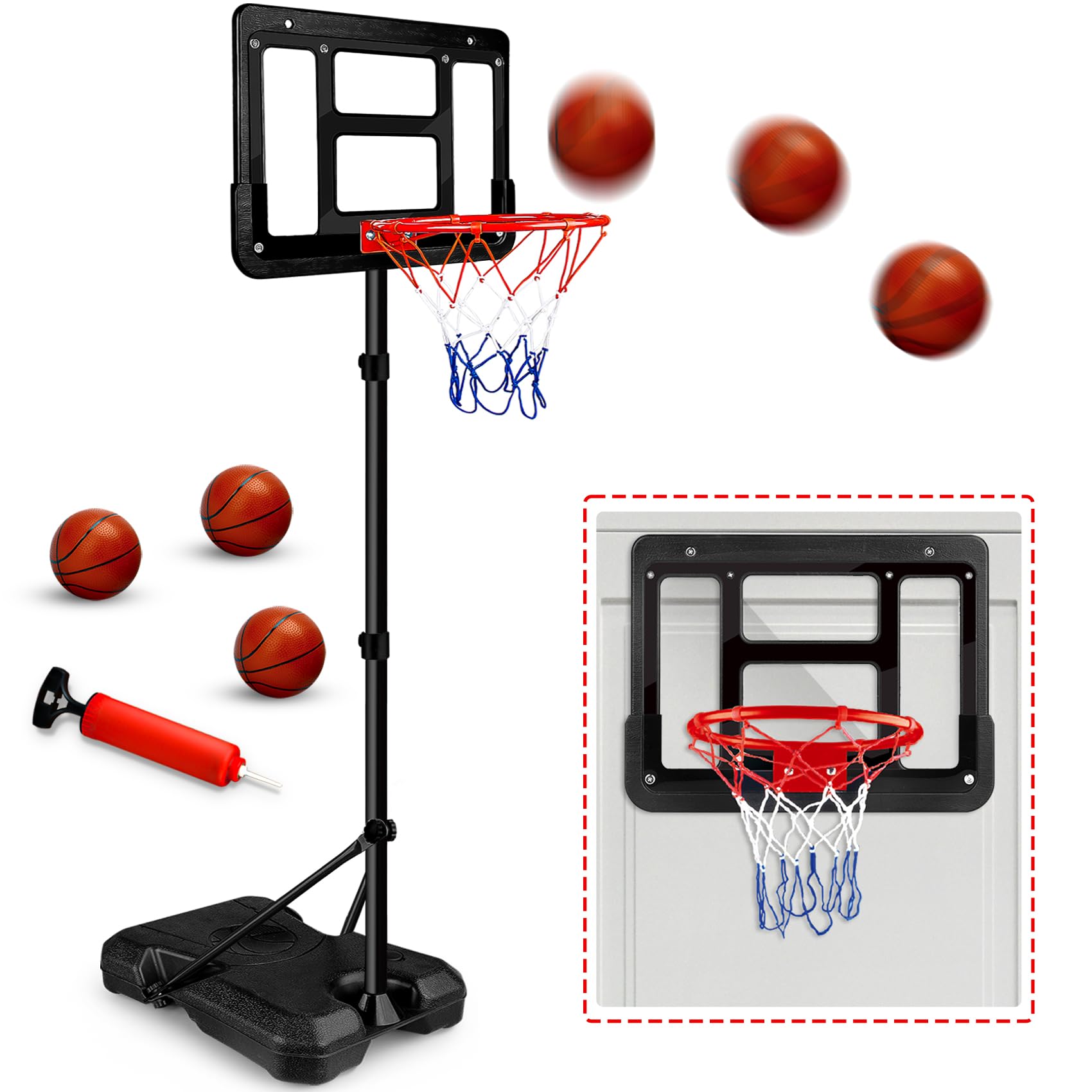 Kids Basketball Hoop, Adjustable Height Toddler Basketball Hoop Indoor Toys