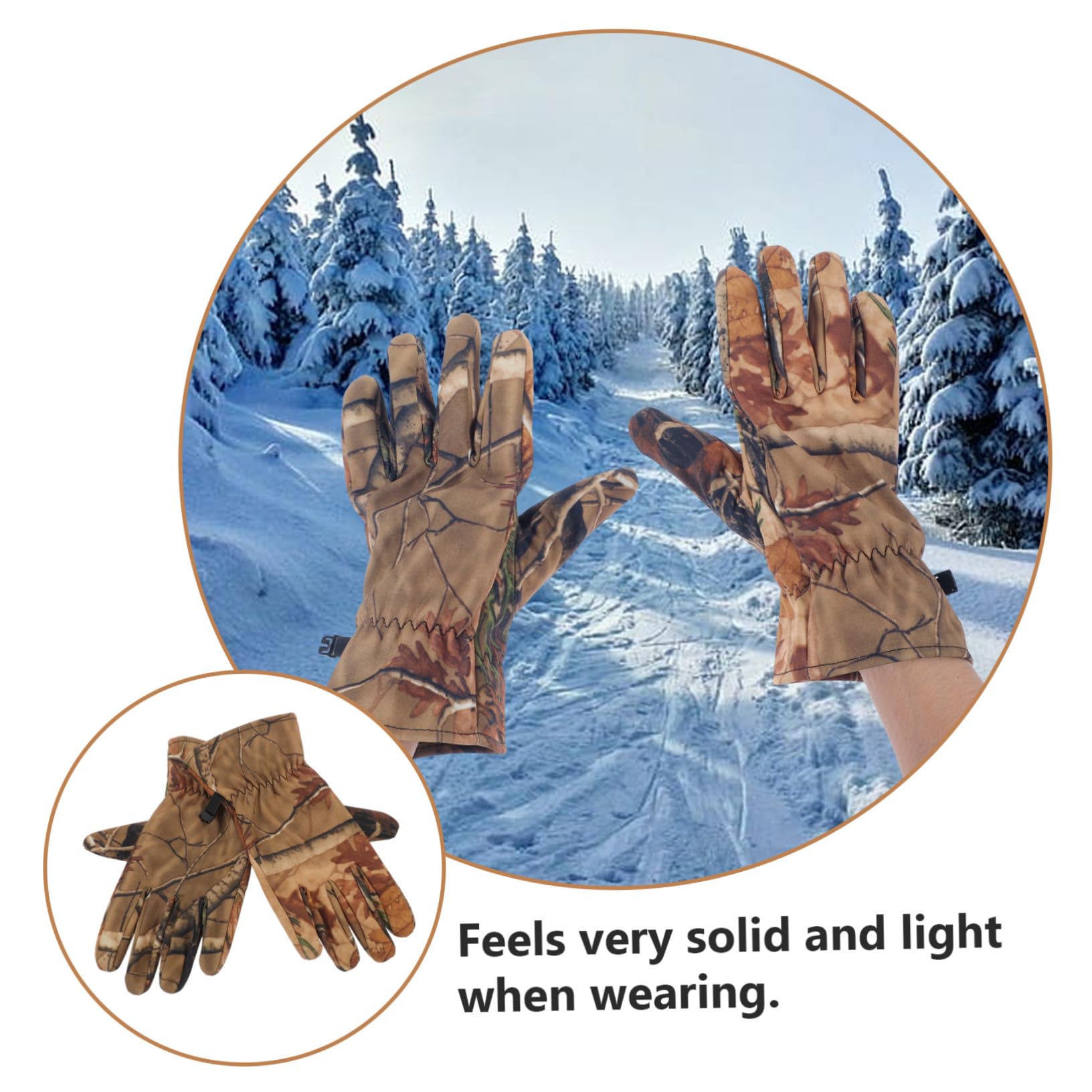 Guantes Diseño Antideslizante Cálidos de Camuflaje y Caza Impermeables para Tiempo Frío y Actividades de Esquí
