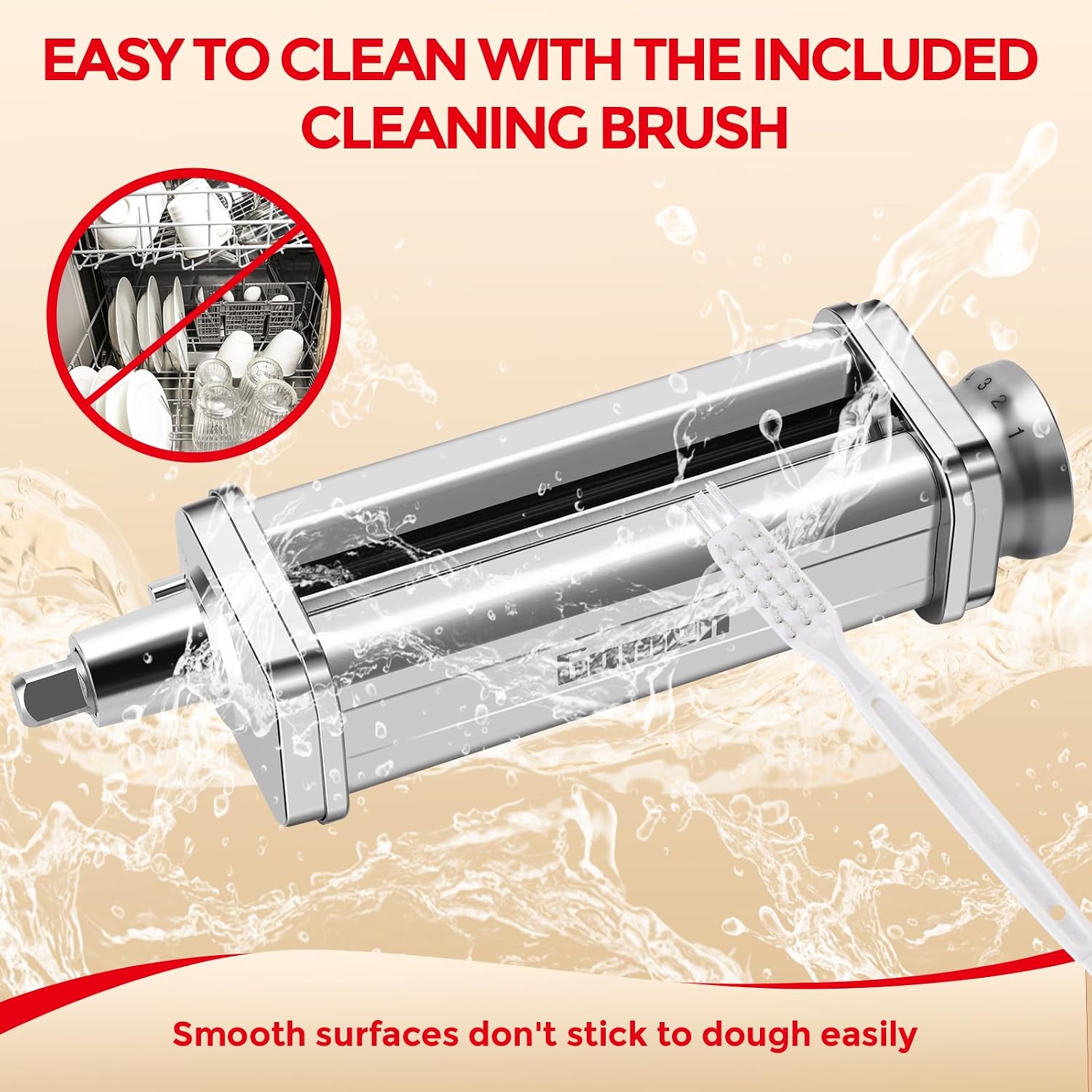 Pasta Roller Attachment for Kitchenaid Stand Mixer, 8 Adjustable Settings image 5
