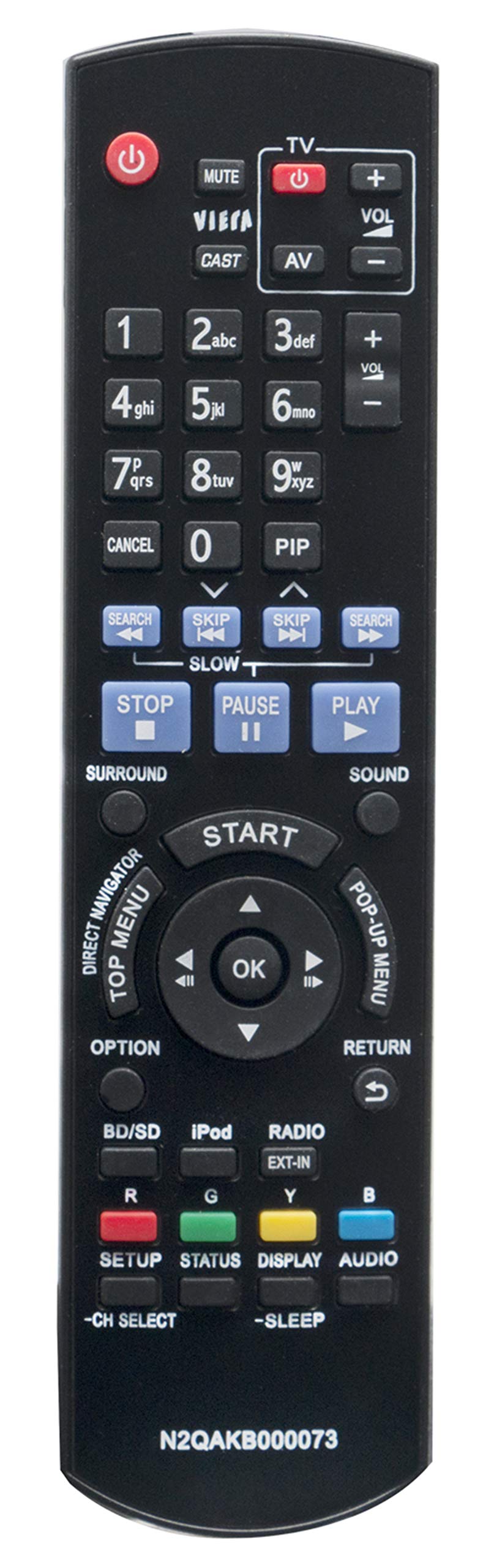 N2QAKB000073 Replaced Remote fit for Panasonic Blu-ray Disc Home Theater Sound System SC-BT205 SC-BT200 SA-BT205 SA-BT200 SB-HF770 SB-HF470 SB-HC300