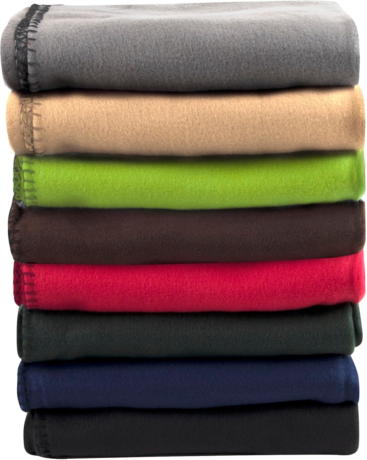 Assorted Color Twin Size Fleece Throw Blankets, 24 Pack