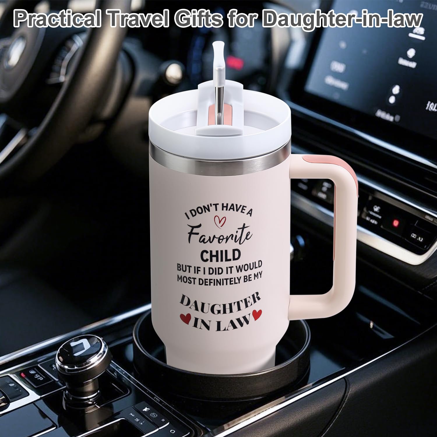 Mothers Day Gifts for Daughter in Law Tumbler with Handle 40oz - Daughter in Law Mug Birthday Gifts，Mother’s Day Birthday,Christmas
