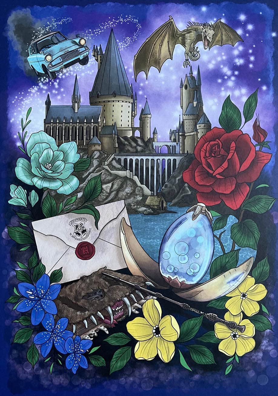 Diamond Art Painting Kits for Adults - Round Full Drill Diamond Dots Paintings for Beginners, Harry Potter 5D Paint with Diamonds Gem Art Painting Kits DIY Adult Crafts Diamond Project Kits