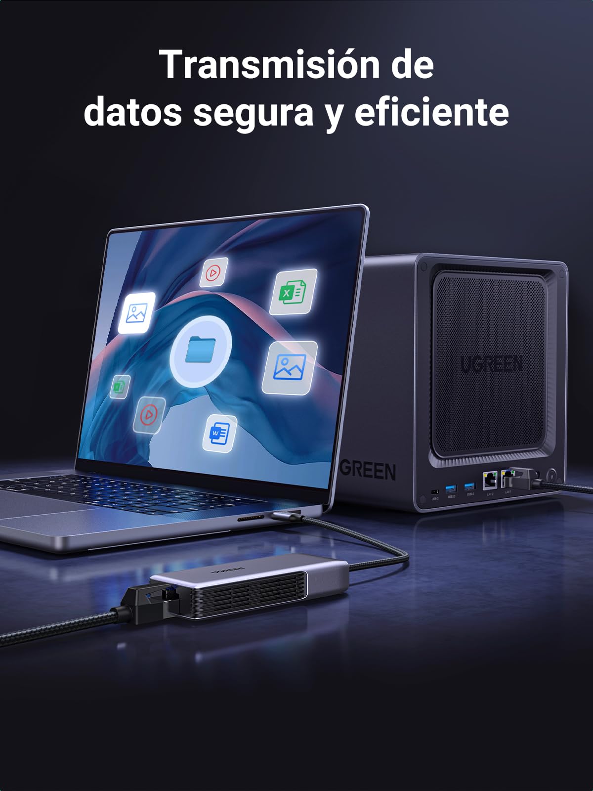 UGREEN Adaptador de Red USB-C Ethernet RJ45 5 Gigabit Convertidor LAN Thunderbolt C 3.2 Gen 2 LAN WOL MDI MDIX Aluminio Compatible con iPhone 17 Pro Max Air Windows 11 Linux Kernel 5.17