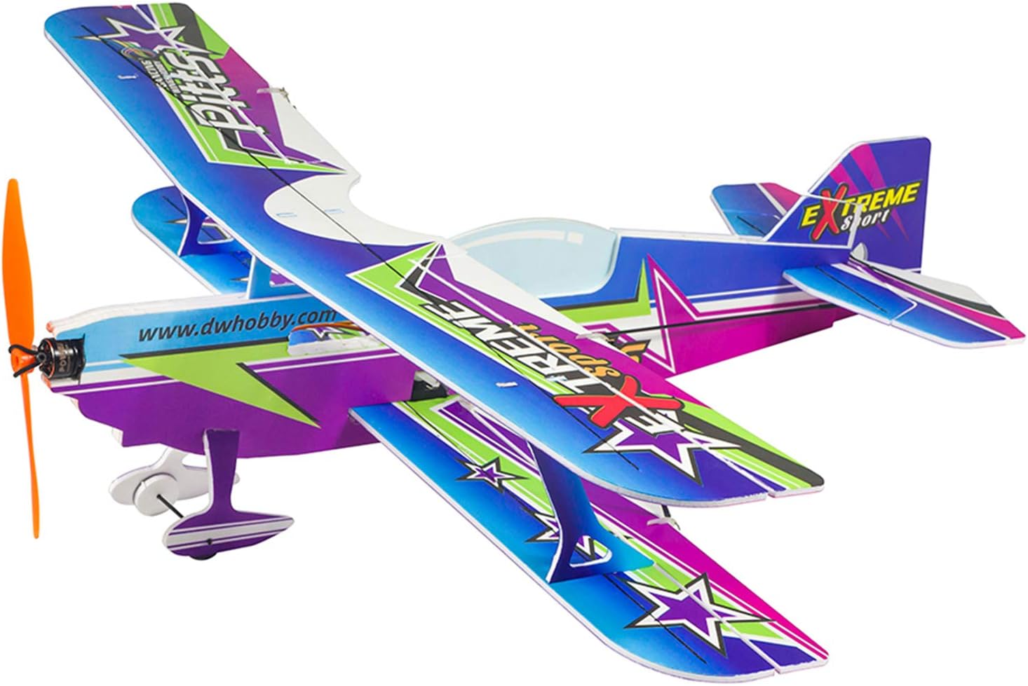 DWH E3005-152E PITTS RC Aplane Acraft Foam Plane 450mm Wingspan Outdoor Flight Toys for Adults Kids Boys DIY Assembly Model with Brushless Motor Propeller Servo Receiver ESC