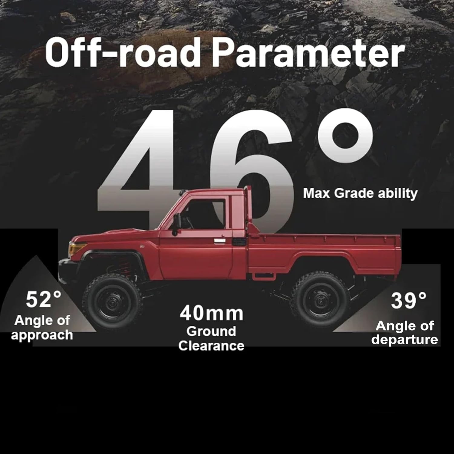 RC Crawler, 1:12 Scale MN82 RC Crawler, 4WD LC79 Land Cruiser Rock Crawlers with Lights, Speed Adjustment, Servo, Tires 2.4Ghz RTR RC Rock Truck for Teens Adults(Red)