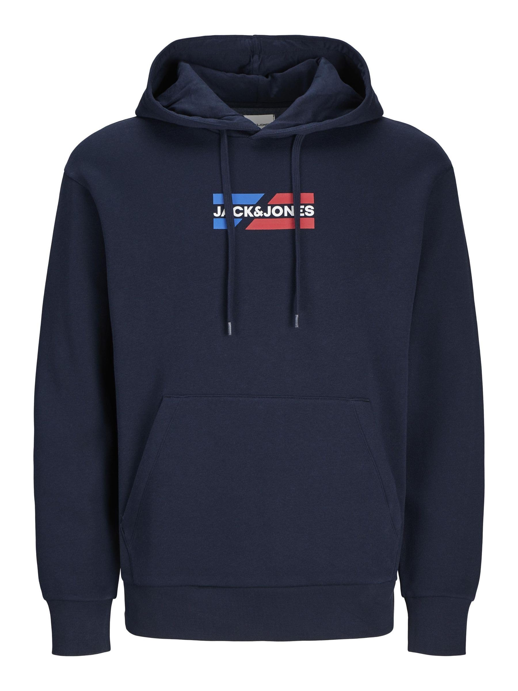 JACK&JONES JJECORP Graphic Sweat Hood Noos, Sky Captain/Detail:01, XS