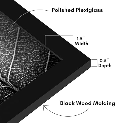 Vista 217 de Americanflat - Marco para póster de 71 x 74 cm con plexiglás pulido, portarretratos negro de madera industrializada, Epic Collection, marco ancho