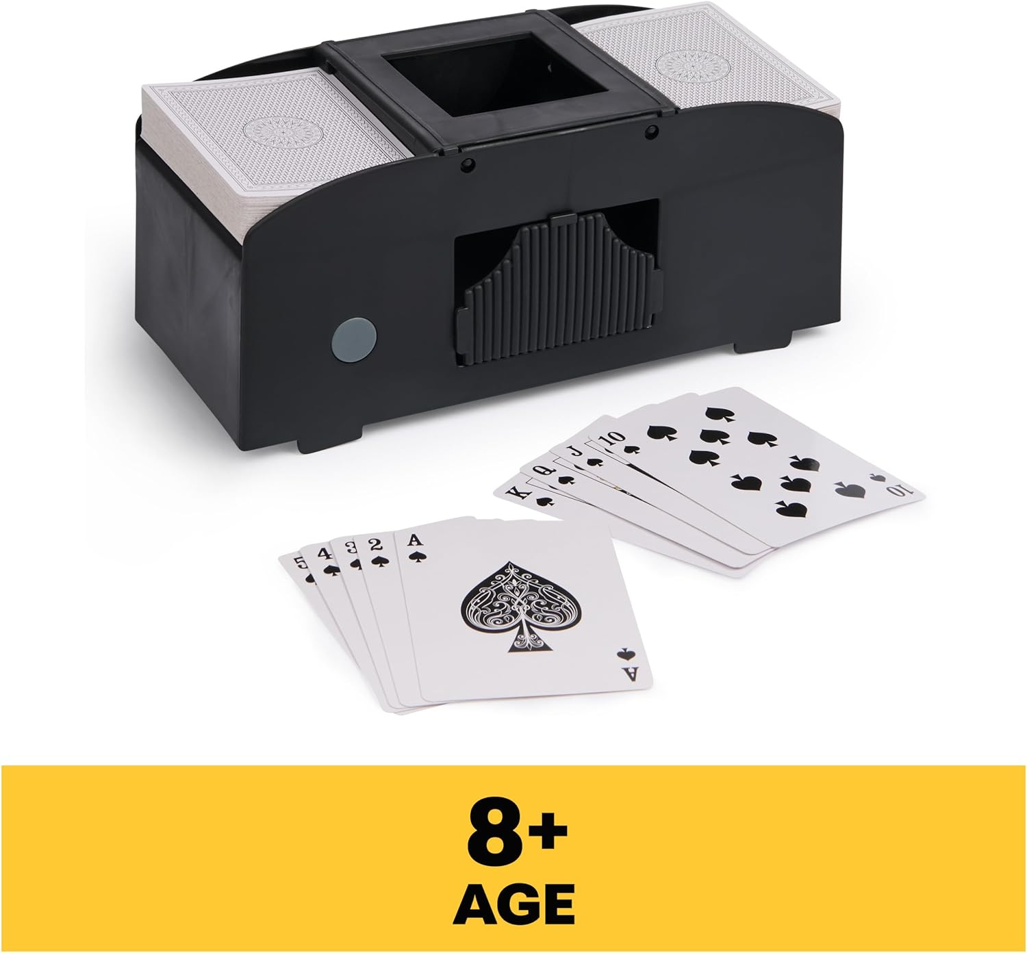 spin master games, cardinal classics premium automatic card shuffler for poker & other games, family game night, easy-to-use for adults & kids, for ages 8 & up