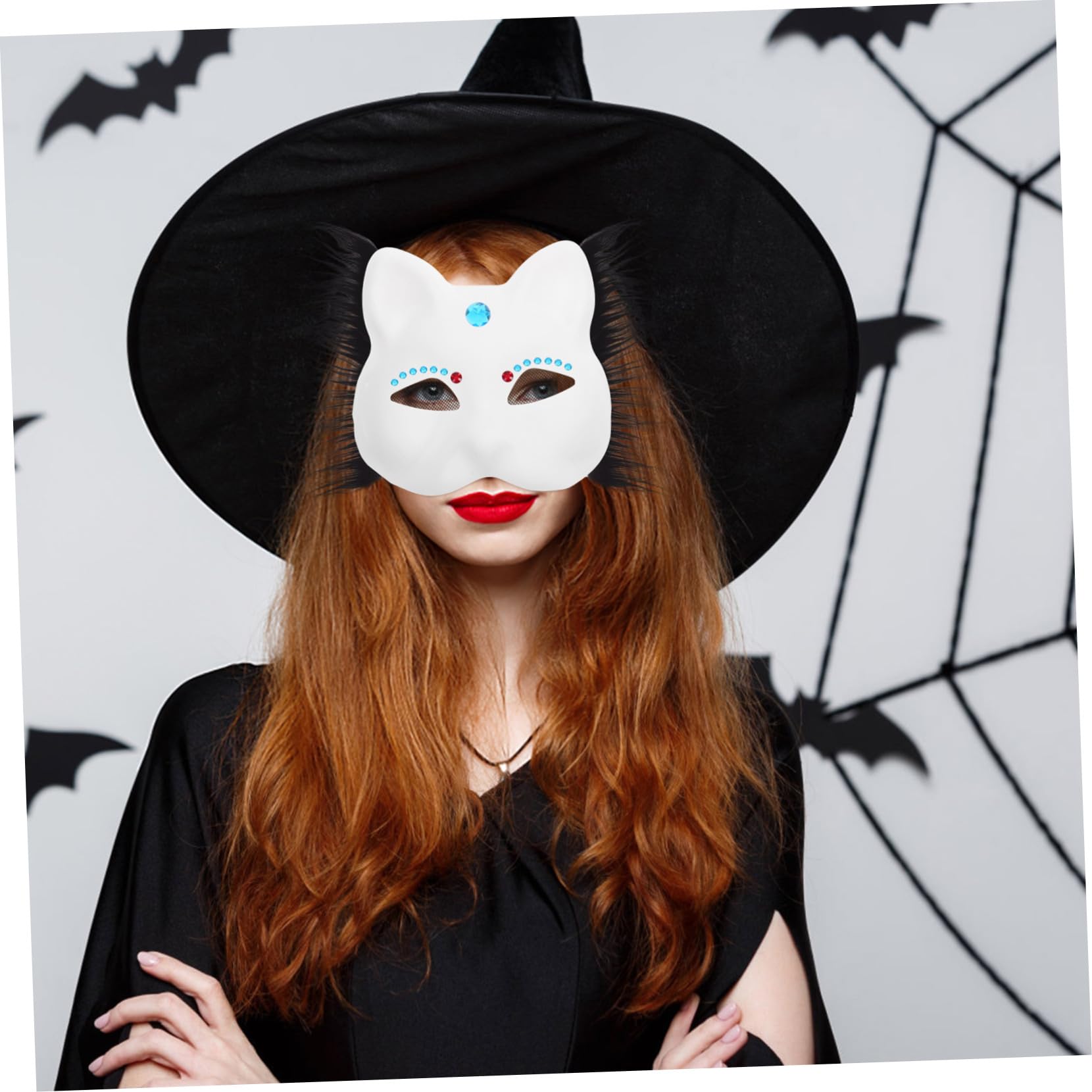 Toddmomy Katzenmaske Diy Unbemalte Masken zum Basteln Dekorativer Zubehörteile für Karneval Maskerade und Kreative Projekte Fördert die Kreativität und Feinmotorik von Kindern